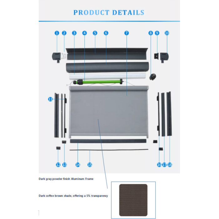 eJoy 107" Motorized Outdoor Screens with ZipperTrack System Wayfair